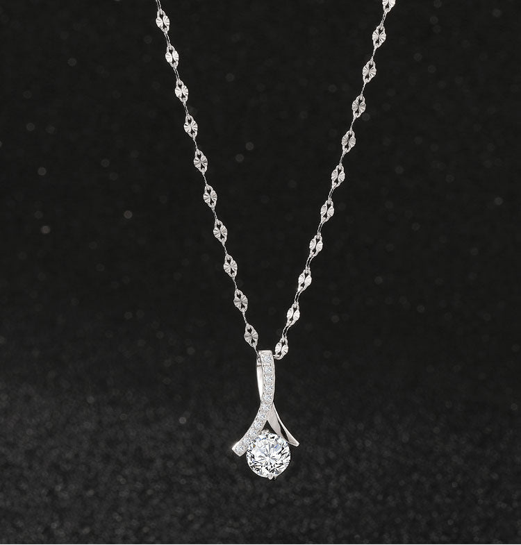 S925 Silver Fashion Diamond Pendant Necklace