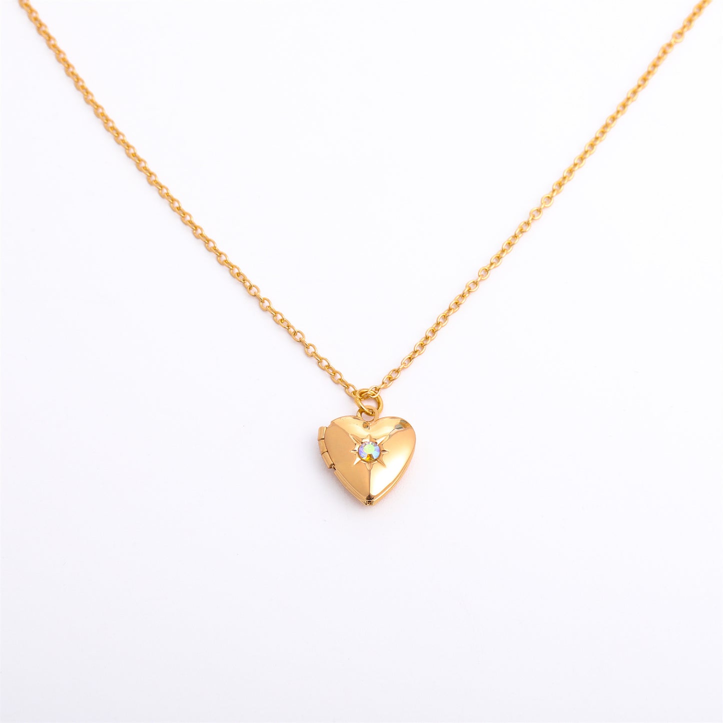 Fashion Love Heart Opening And Closing Album Titanium Steel Necklace