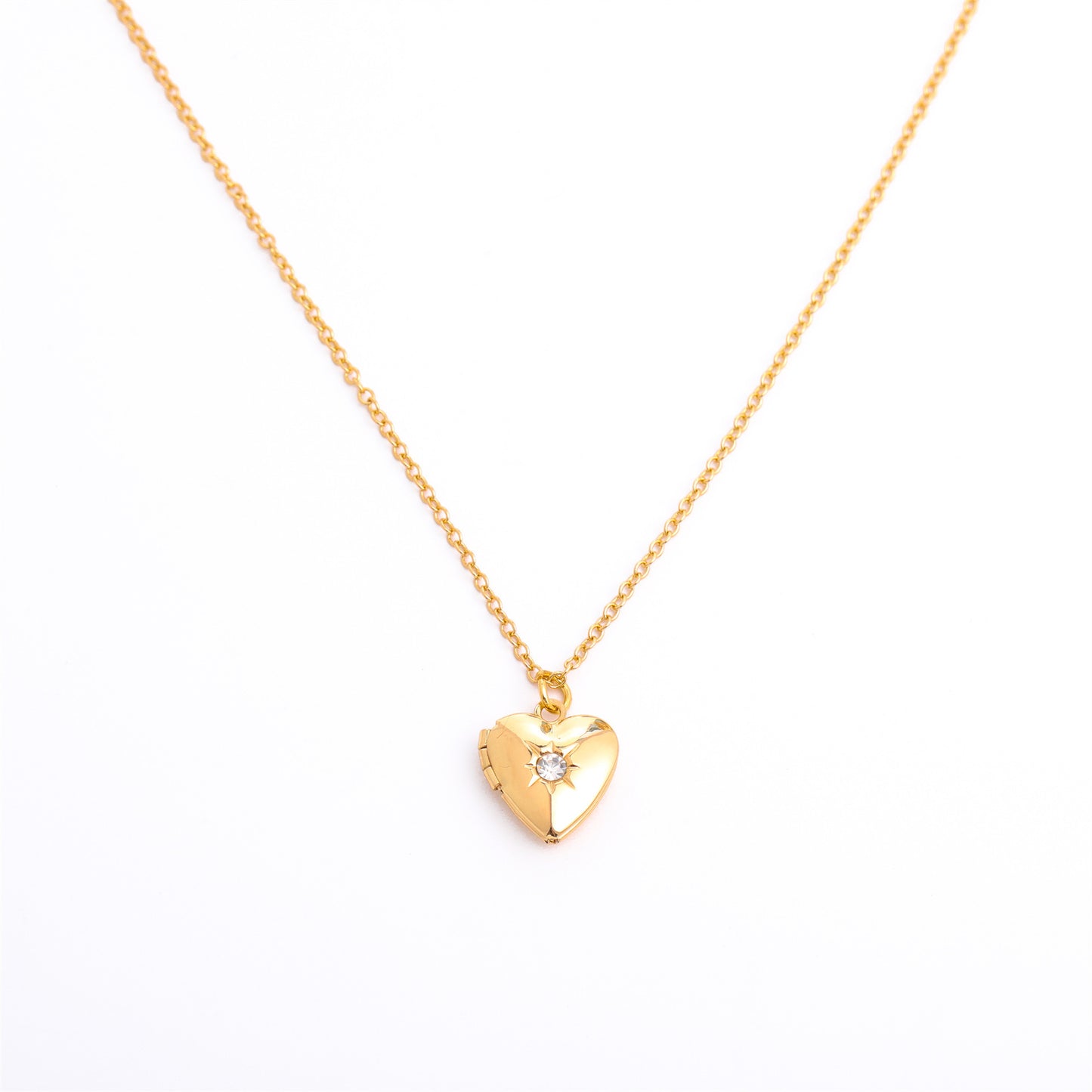 Fashion Love Heart Opening And Closing Album Titanium Steel Necklace